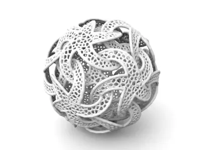 Voronoi Stars Lamp 3D print model