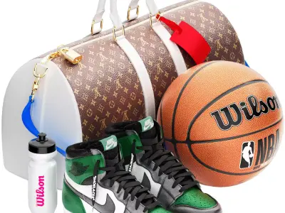 basketball equipment set 3D model