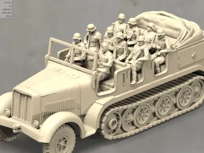 sd kfz 7 1  3D print model