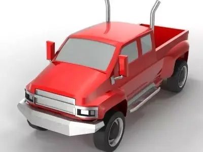 Cartoon Track Low-poly 3D model