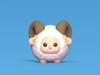 Cute Ram 3D print model