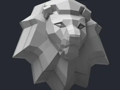 Printable Lion Head 3D model 3D print model