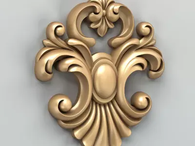 Carved decor central 046 3D model