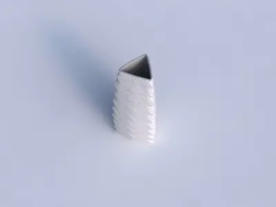 Vase triangle with twisted grid plates 3D print model