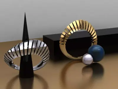  Modern Minimalist Ring with Symmetrical Cutout Design  Free 3D print model
