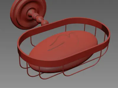 Luxury Gold Color Brass Bathroom Accessories Set 3D model