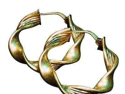 modern earrings 3D model