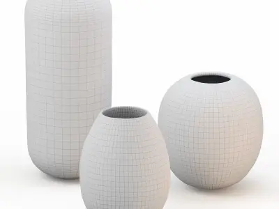 Set of colored glass vases j-line 3D model