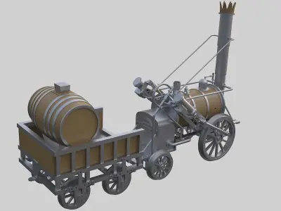 Steam locomotive 3D model from CGTrader