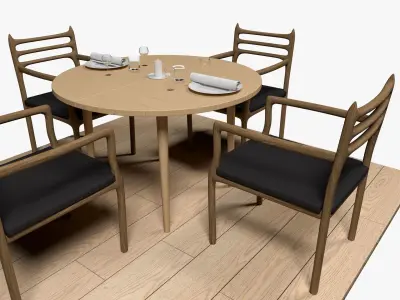 Restaurant Table and Chair 3D model