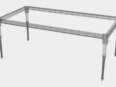 Carved dinner table for cnc 16 3D model