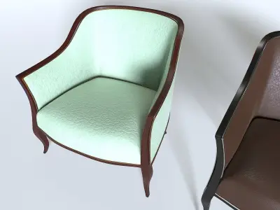 Leather Armchair Pack 4 Low-poly 3D model