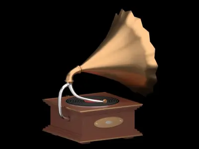 Old Vintage Gramophone 3D model