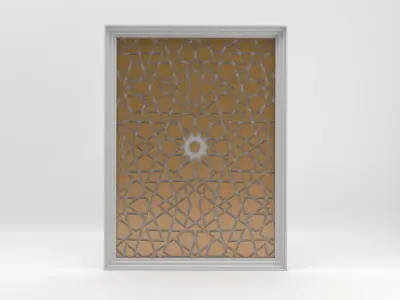 Islamic Geometric Decorative Frame  3D model