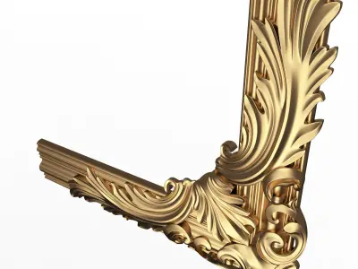 Corner Carved Plaster Molding Decoration 08 Low-poly 3D model