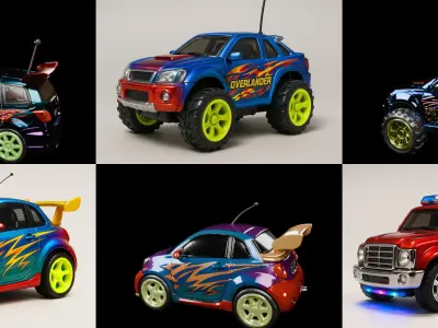 Controled Car bundle 6 pack 100 glb 3D model