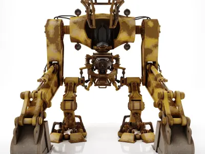 Robot Excavator Dirty 3D model