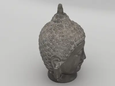 Buddha Head Statue 003 3D model