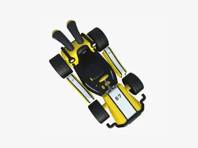 Cartoon Kart I06 Yellow - Vehicle Racing Design Low-poly 3D model
