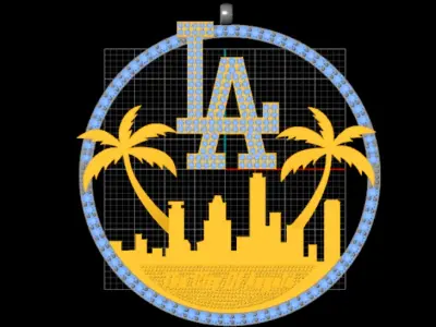 Luxury Pendant Los Angeles California Usa necklace stl fbx 3dm 3D print model