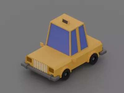 taxi car Low-poly 3D model by mondalmonisha538