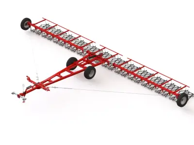 WG0012 - Complete range of 4 semi-mounted heavy toothed harrows  3D model