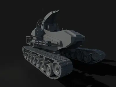 Cybertank futuristic vehicle Low-poly 3D model