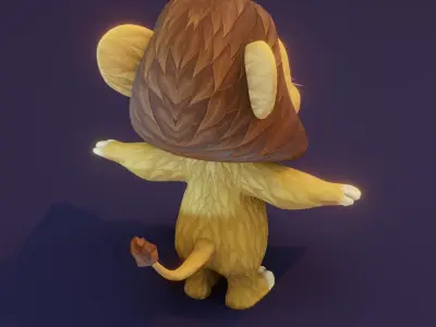 Cartoon Animated Lion and Tiger 3D Model Collection Low-poly 3D model