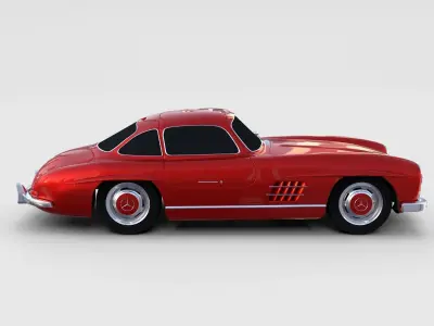 Rigged Mercedes 300SL W198 rev 3D model