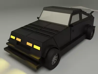 Car number 8 Low-poly 3D model