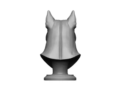 pitbull head bust 3D print model