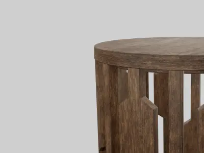 Bedside table Low-poly 3D model
