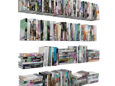 Books 150 pieces 1-1-1 Low-poly 3D model