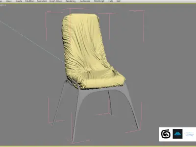 Crumpled Paper Chair Free 3D model