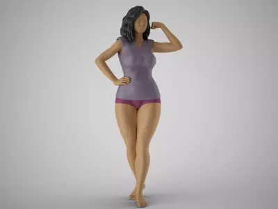 Woman Feeling Strong 3D print model