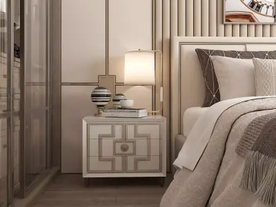 Modern Bedroom Scene 34 3D model