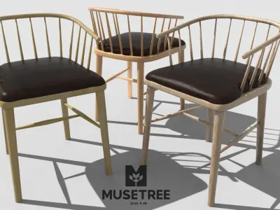 Chair muse tree Low-poly 3D model