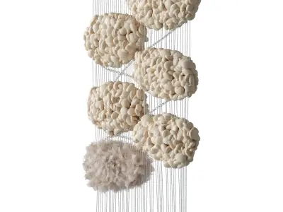 Tapestry Clouds white Low-poly 3D model