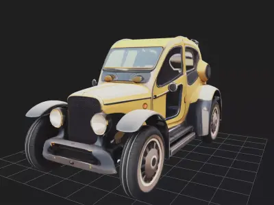 Cool Yellow Car Low-poly 3D model