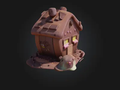 Chocolate Ghost House  A Sweet and Spooky Delight 3D model