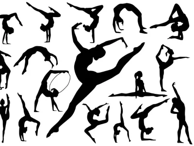 Gymnastics Silhouette Symbol Low-poly 3D model