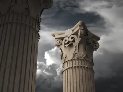 Corinthian column Low-poly 3D model