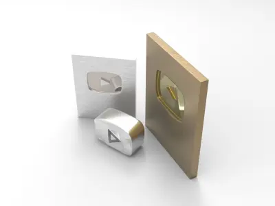 Youtube Plate Awards Low-poly 3D model