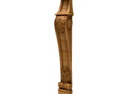 3D Model STL Column ornately carved door handle 3D model