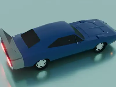 Low Poly Dodge Charger Daytona 1969 Low-poly 3D model
