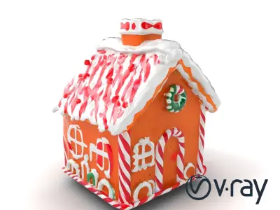 Whimsical Candy Cane Cottage model pack Low-poly 3D model