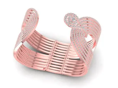 Elegant Bow Knot Multi-Strand Diamond Ring 3D Model 741 3D print model