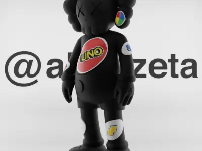 Kaws UNO Textured Low-poly 3D model