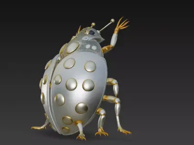 Golden Ladybug - Luxury Insect Sculpture 3D Model 3D print model