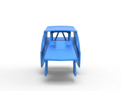 Shell of Vintage Northeast Dirt Modified stock car Scale 1 to 25 3D print model